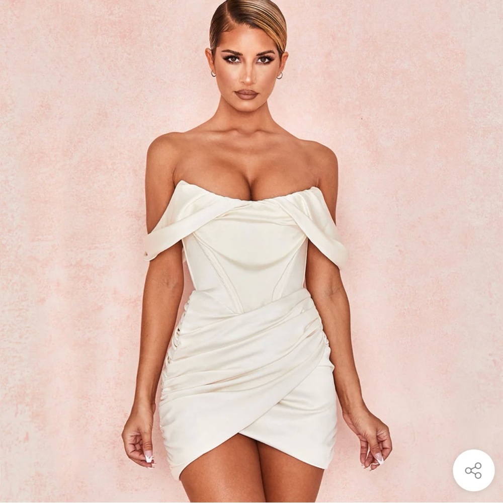Corset Mini Dress- Glossy White